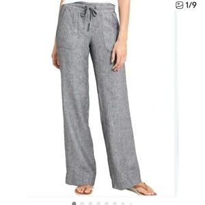 Athleta Wide-Leg Drawstring Pants in Heather Gray